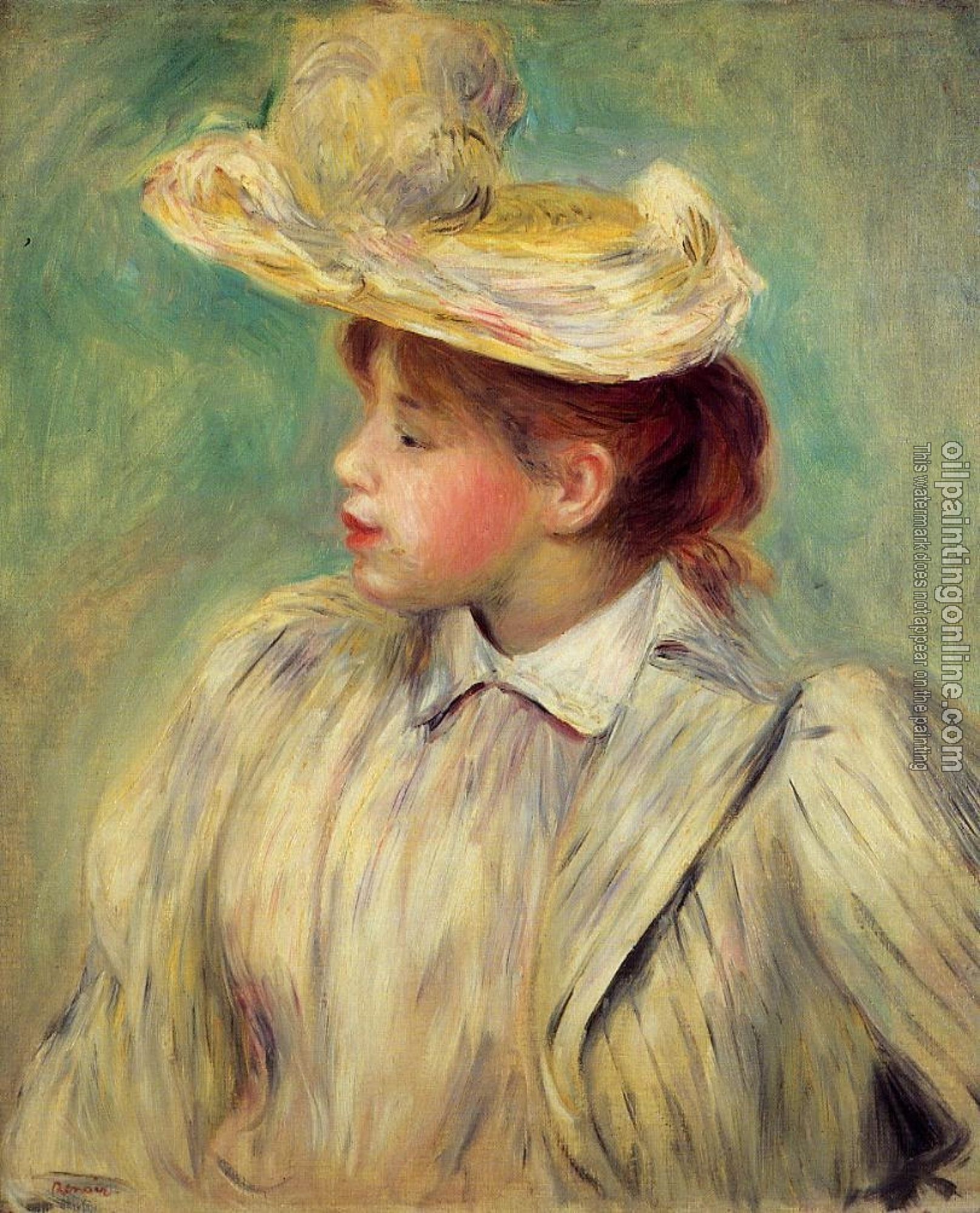 Renoir, Pierre Auguste - Young Woman in a Straw Hat